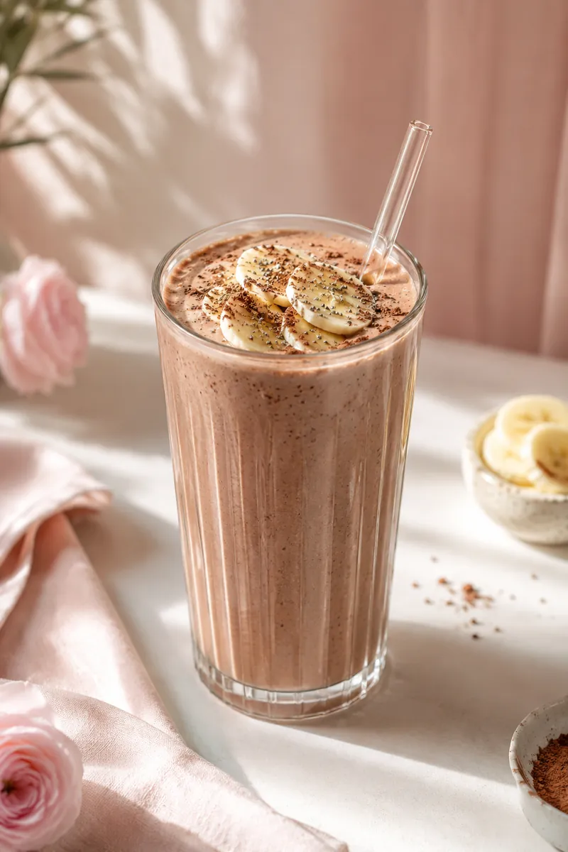 Vitamina Glow de Banana com Cacau