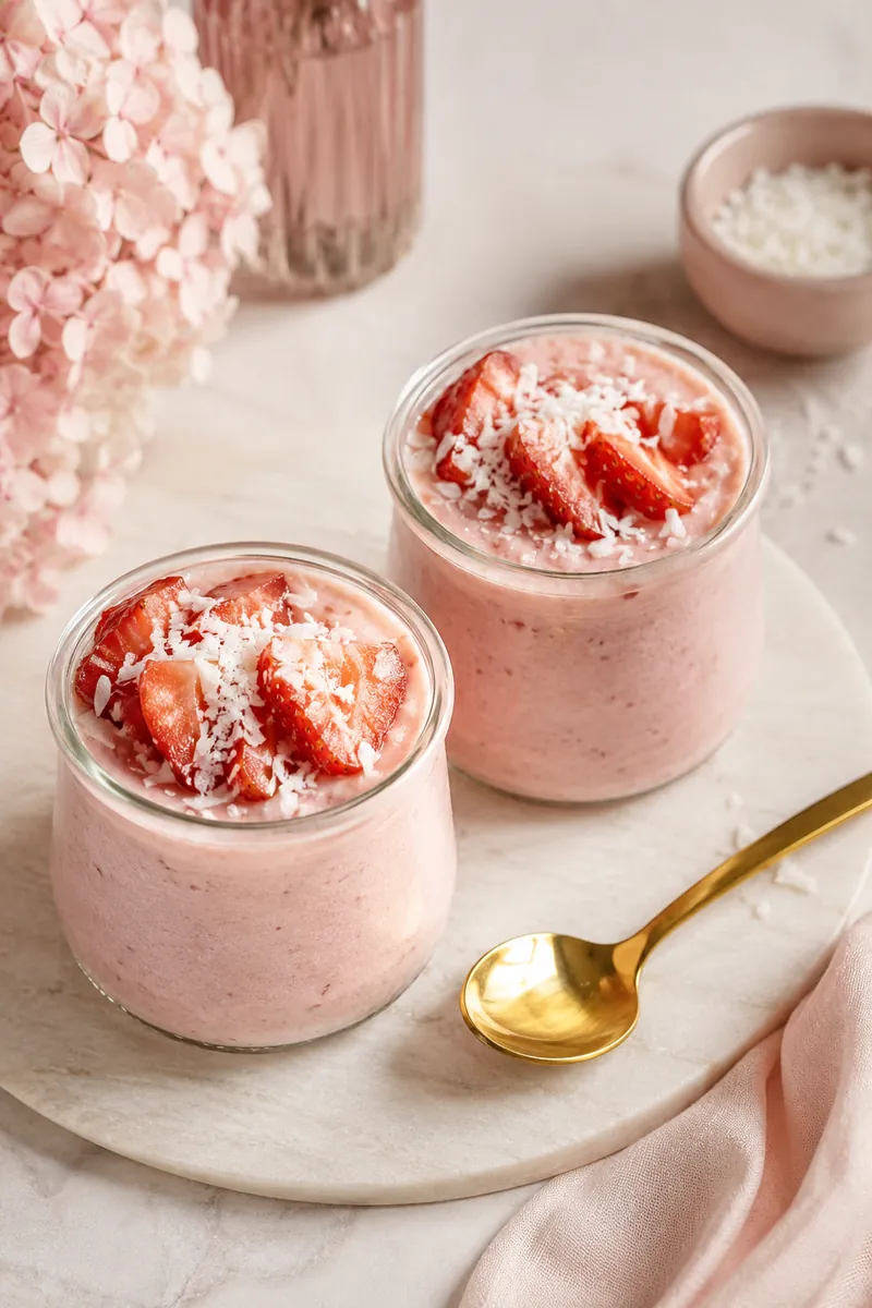 Mousse Rosa de Iogurte com Morango